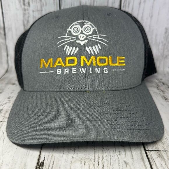 Richardson Mad Mole Brewing Trucker Hat Cap Gray Black Adjustable - Picture 1 of 9